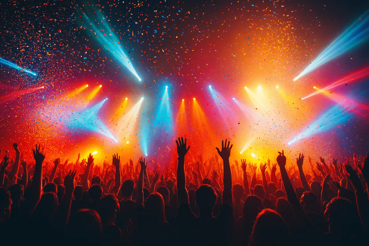 Feestende menigte met HelloDJ
